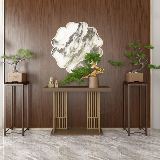 新中式端景台 花架3D模型